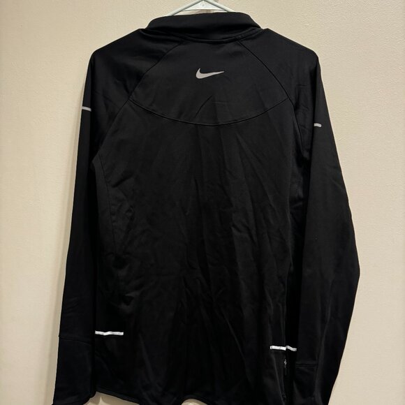 mens nike dri fit full zip, black with red accent - Picture 1 of 4